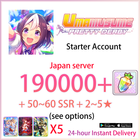 [JP][INSTANT] X5 SSR Support Cards + Carats + SSR + 3★ | Umamusume Pretty Derby MLB Starter Account (see options)-Mobile Games Starter