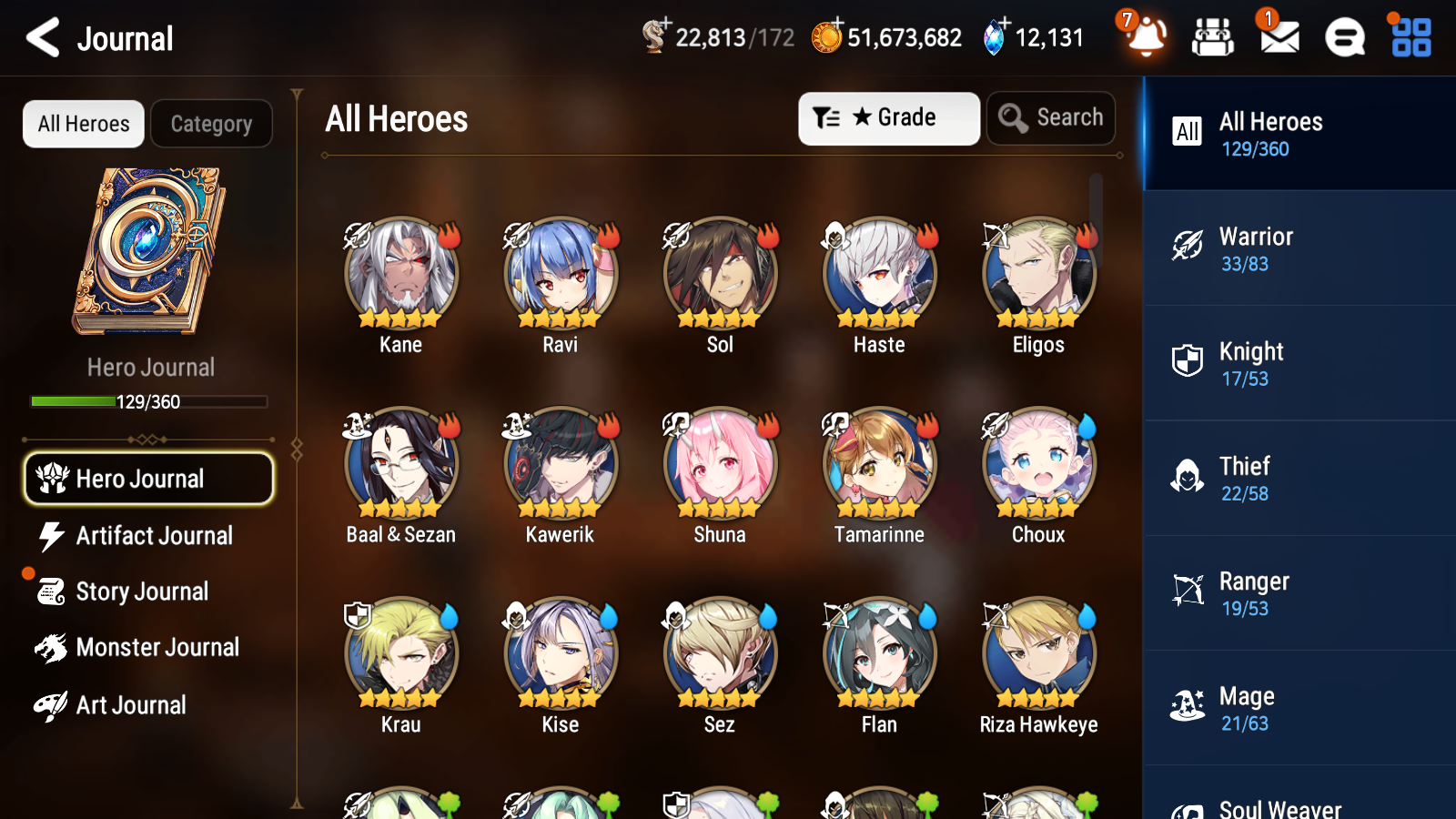 [KOREA][INSTANT] Epic 7 Seven 5ML Peira New Moon Luna Straze Sage Baal Commander Pavel + 52ML pulls Starter Account-Mobile Games Starter