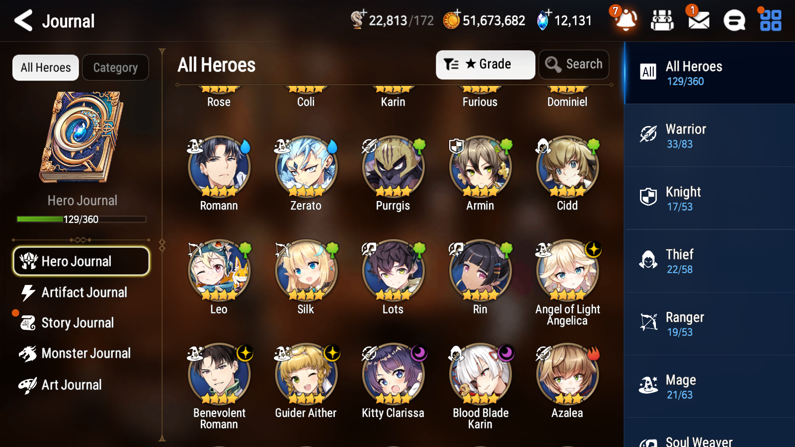 [KOREA][INSTANT] Epic 7 Seven 5ML Peira New Moon Luna Straze Sage Baal Commander Pavel + 52ML pulls Starter Account-Mobile Games Starter