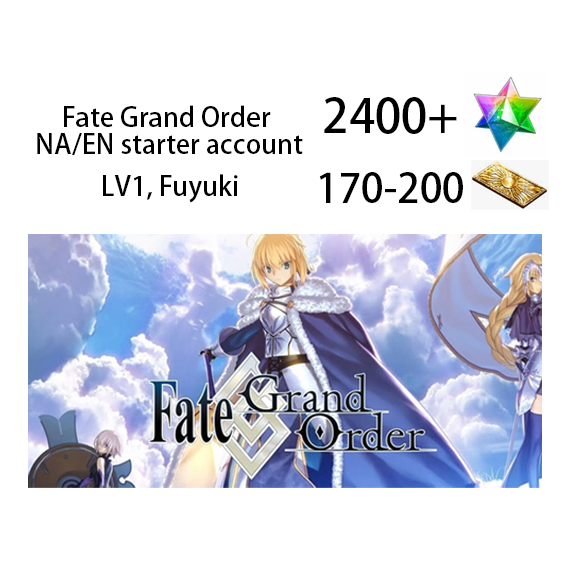 [NA] Fate Grand Order FGO 2400-2500SQ / 170-200 tickets starter account-Mobile Games Starter