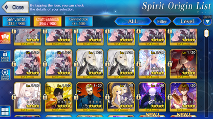[NA] FGO NP5 Arcueid + Koyanskaya Oberon + 0-2000SQ Fate Grand Order Archetype: Earth starter account (see options)-Mobile Games Starter