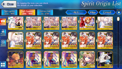 [NA] FGO NP5 Morgan + Rasputin Koyanskaya Oberon Altria Caster Merlin + BG Kscope Fate Grand Order starter account-Mobile Games Starter