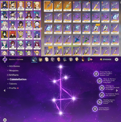 [NA] Genshin Impact C6 Clorinde + BiS Signature Weapon + Navia Nicole Durin AR53 AMERICA Starter Farmed Account-Mobile Games Starter