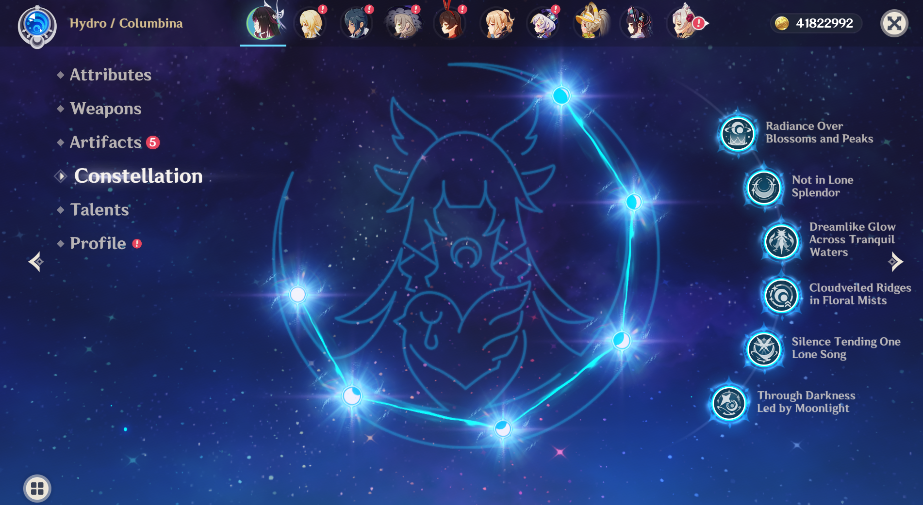 [NA] Genshin Impact C6 Columbina + BiS Signature Weapon AR56 AMERICA Starter Farmed Account-Mobile Games Starter