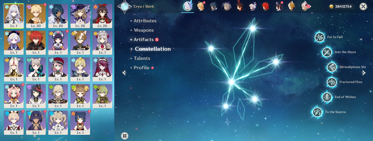 [NA] Genshin Impact C6 Skirk AR52 AMERICA Starter Farmed Account-Mobile Games Starter