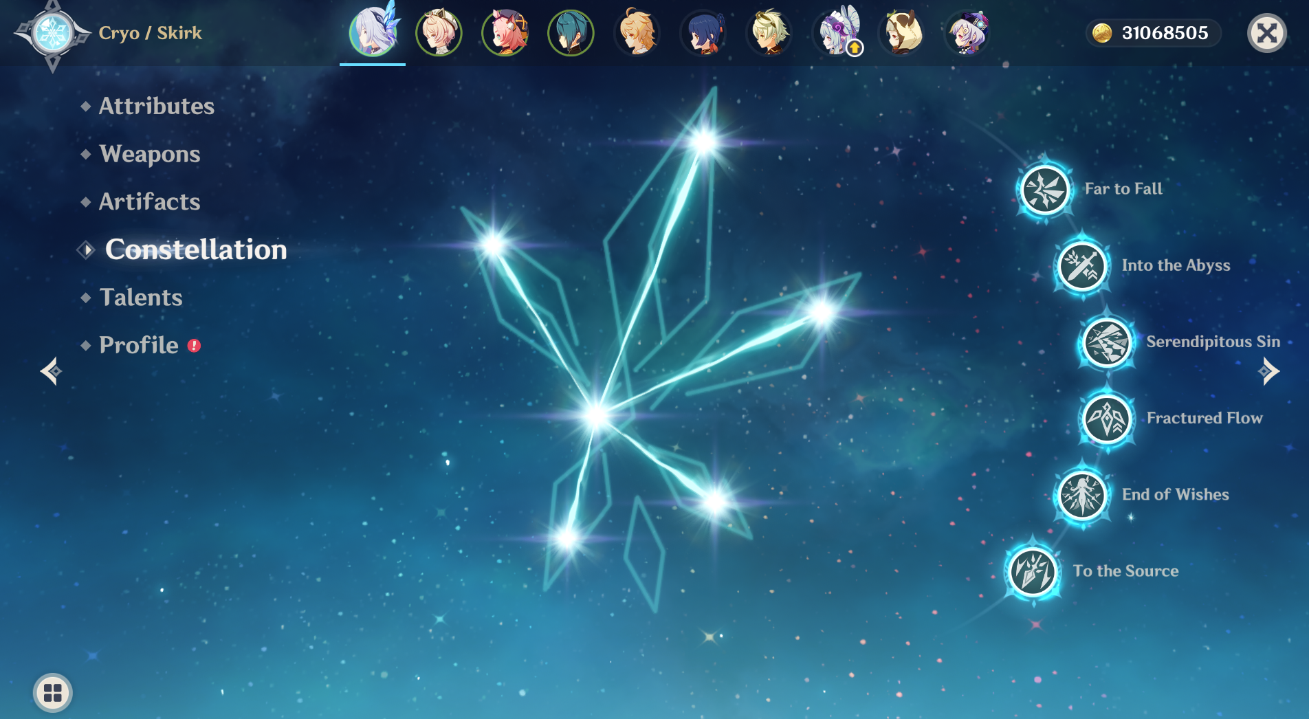 [NA] Genshin Impact C6 Skirk + BiS Signature Weapon LV90 AR55 AMERICA Starter Farmed Account-Mobile Games Starter