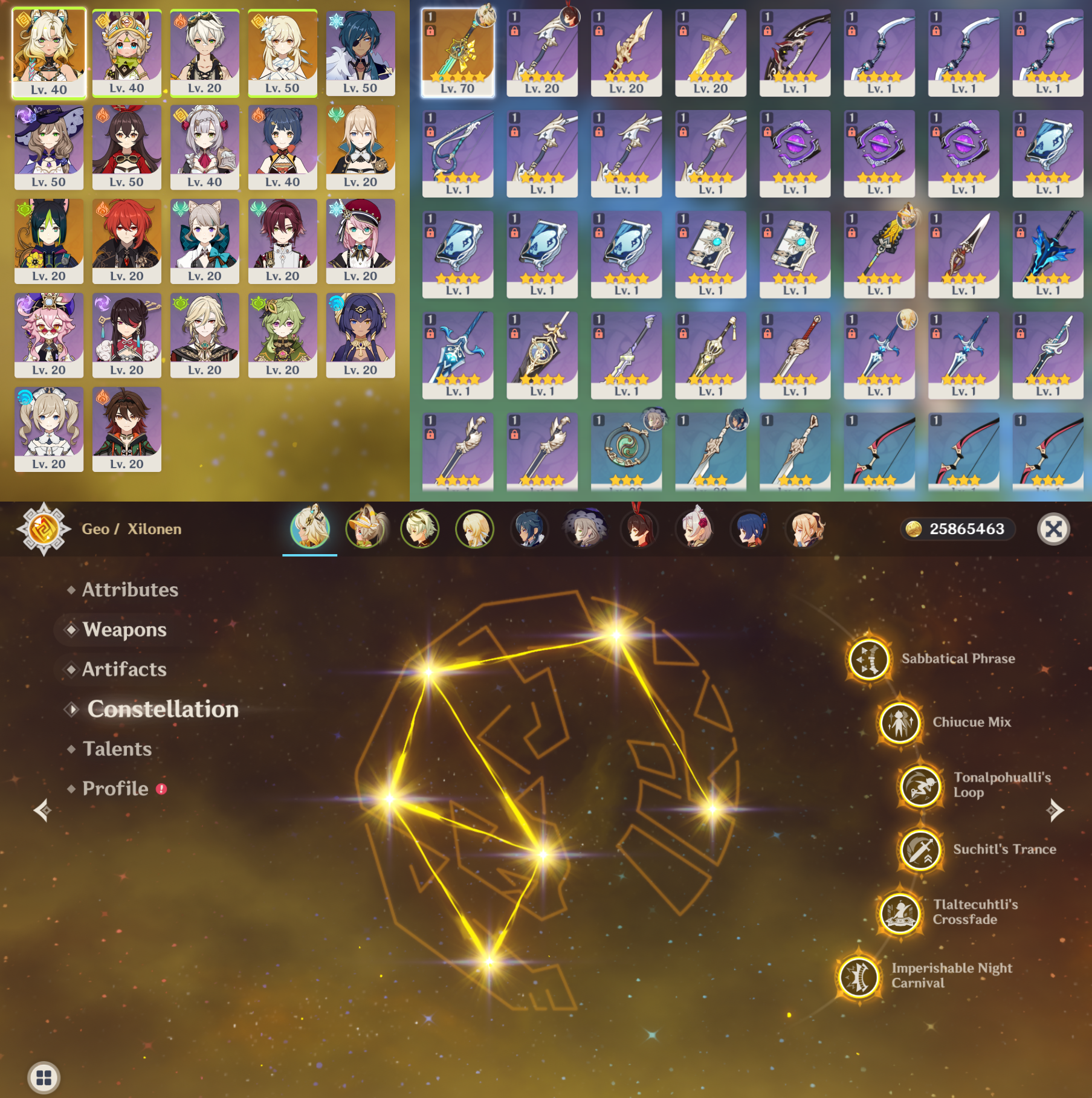 [NA] Genshin Impact C6 Xilonen + BiS Signature Weapon + 26 Intertwined ...