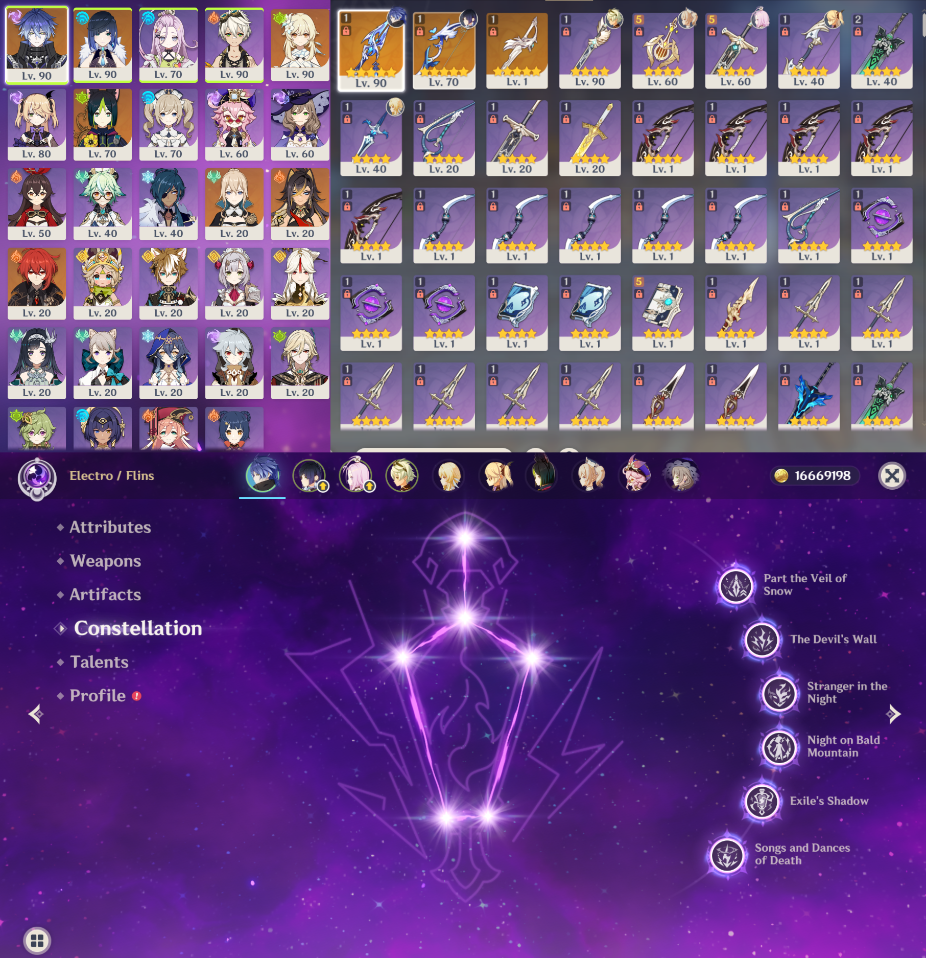 [NA] Genshin Impact LV90 C6 Flins + BiS Signature Weapon + Yelan + BiS + 25 Intertwined Fate AR56 AMERICA Starter Farmed Account 70/90-Mobile Games Starter