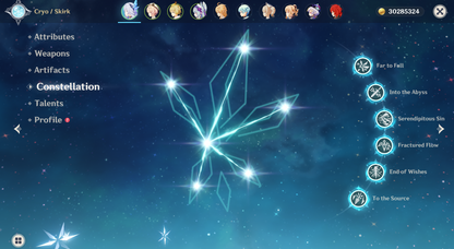 [NA] Genshin Impact LV90 C6 Skirk + BiS Signature Weapon AR54 AMERICA Starter Farmed Account-Mobile Games Starter