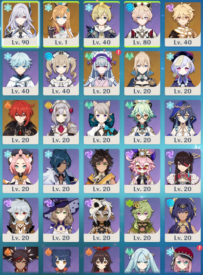 [NA] Genshin Impact LV90 C6 Skirk + BiS Signature Weapon + Escoffier AR54 AMERICA Starter Farmed Account-Mobile Games Starter