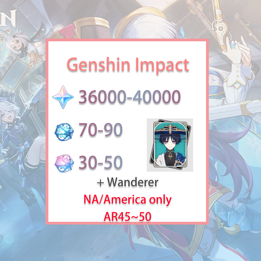 [NA] Genshin Impact Wanderer + 36-40k primogems, Wishes AMERICA Starter Account-Mobile Games Starter