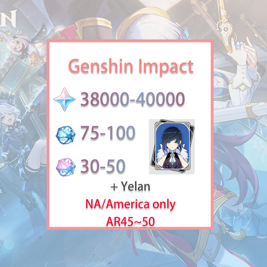 [NA] Genshin Impact Yelan + 38-40k primogems, Wishes AMERICA Starter Account-Mobile Games Starter