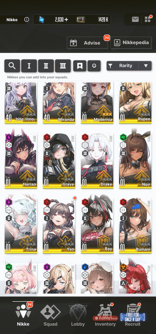 [NA] GODDESS OF VICTORY NIKKE 25SSR MLB 4X Modernia+Red Hood+Skin+Crown+Harran+Grave++ starter account-Mobile Games Starter
