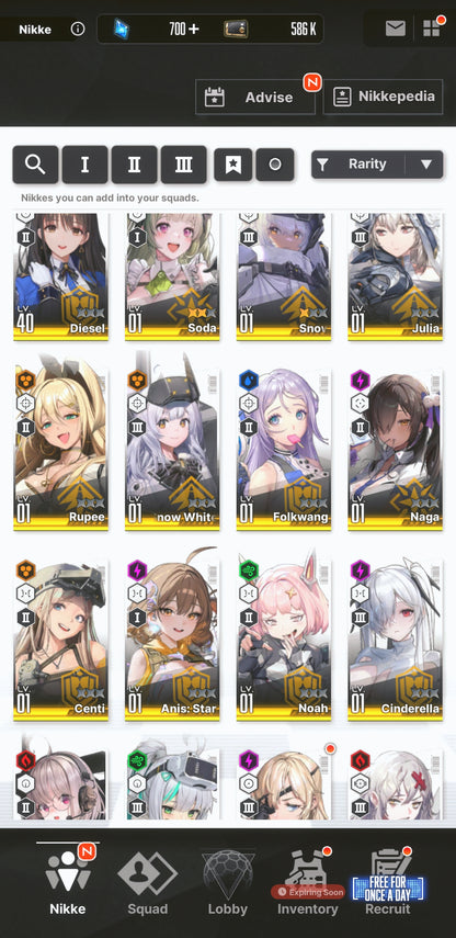 [NA] GODDESS OF VICTORY NIKKE 26SSR Anis: Star+Red Hood+Skin+Liberalio+Cinderella+Soda+6k gems+Snow White+Yulha++ starter account-Mobile Games Starter