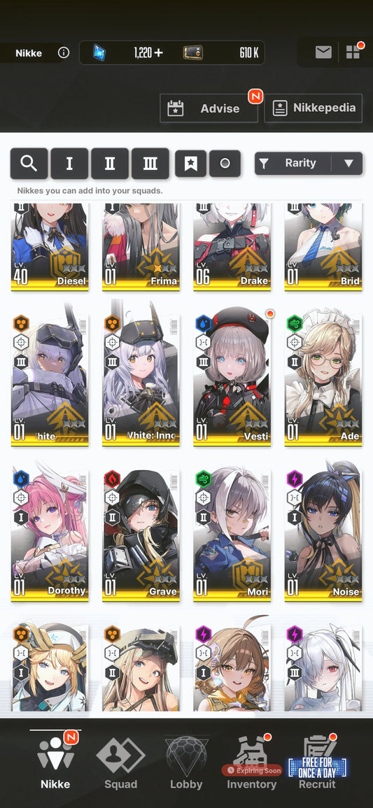 [NA] GODDESS OF VICTORY NIKKE 27SSR Anis: Star+Red Hood+Skin+Dorothy+Cinderella+Grave+8k gems+Soda+Drake+Frima+Rei++ starter account-Mobile Games Starter