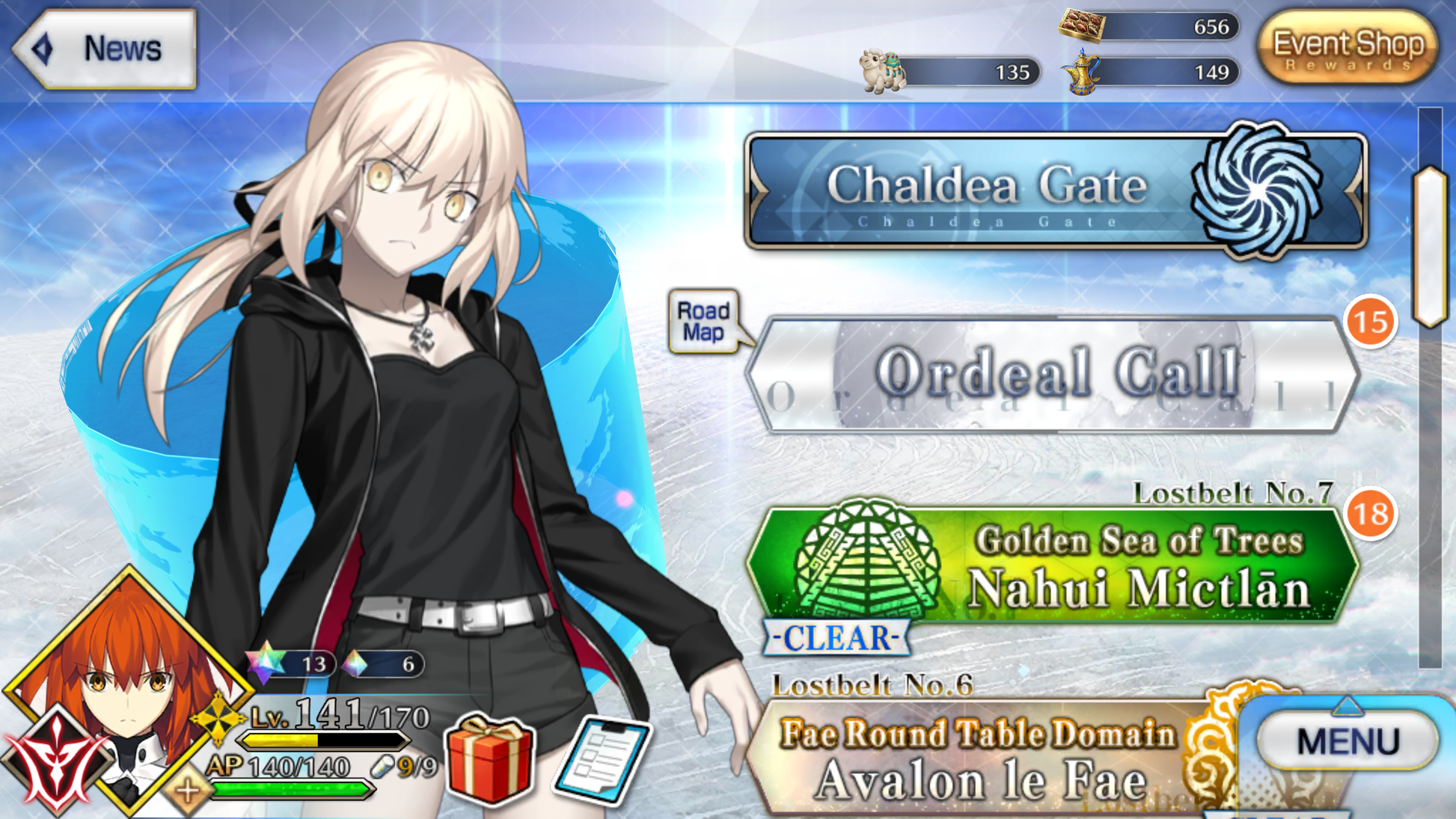 [NA] [INSTANT] FGO 21 (28) x 5* NP3 Space Ereshkigal Fate Grand Order endgame account-Mobile Games Starter