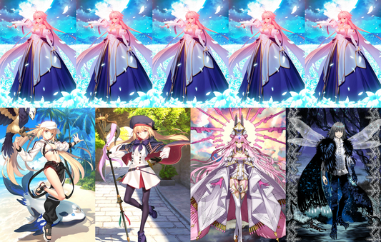 [NA] [INSTANT] FGO NP5 Arcueid + Castoria Berserker Altria Caster Koyanskaya Oberon + 1100-1200SQ Fate Grand Order Archetype: Earth endgame LB6 account-Mobile Games Starter