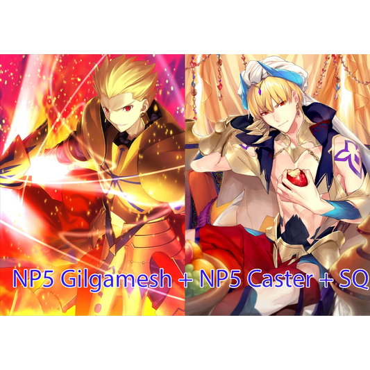[NA] [INSTANT] FGO NP5 Gilgamesh 5Caster + 1600-2000SQ Fate Grand Order endgame account LB6-Mobile Games Starter