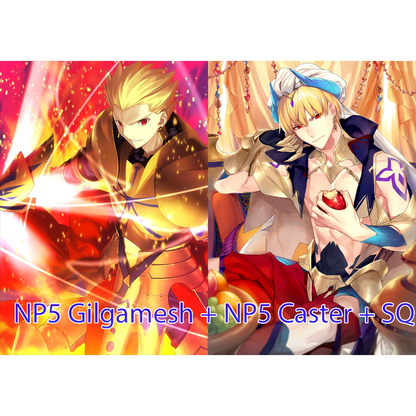 [NA] [INSTANT] FGO NP5 Gilgamesh 5Caster + 500SQ + 3-4x5* Fate Grand Order endgame account LB6-Mobile Games Starter