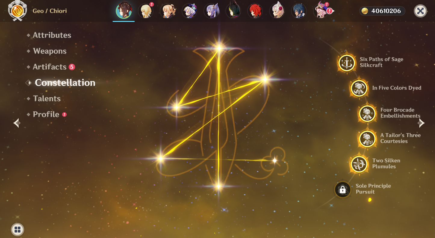 [NA] [INSTANT] Genshin Impact C5 Chiori + BiS Signature Weapon AR52 AMERICA Starter Farmed Account-Mobile Games Starter
