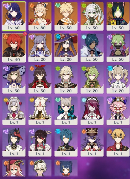 [NA] [INSTANT] Genshin Impact Raiden Shogun + BiS Signature Weapon + Yoimiya Nahida AR50 AMERICA Starter Farmed Account-Mobile Games Starter