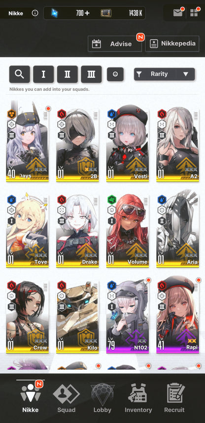 [NA] [INSTANT] NIKKE 10SSR 2B+Skin+A2+Skin+ GODDESS OF VICTORY starter account-Mobile Games Starter