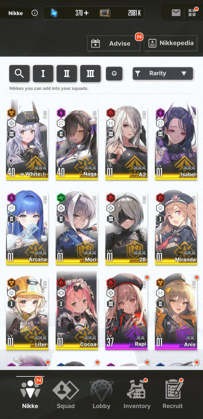 [NA] [INSTANT] NIKKE 10SSR 2B+Skin+A2+Skin+Arcana+Liter+Liter GODDESS OF VICTORY starter account-Mobile Games Starter