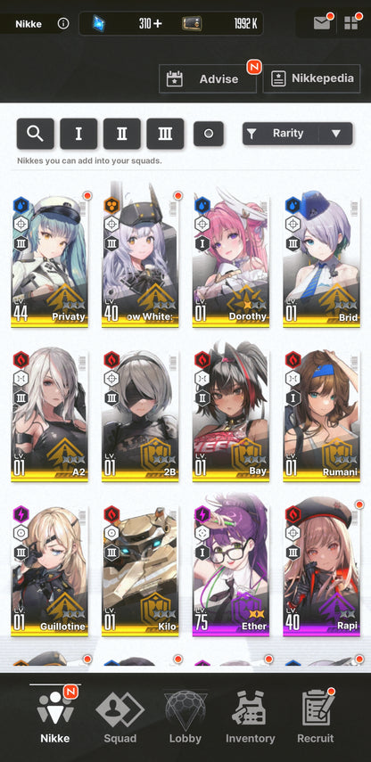 [NA] [INSTANT] NIKKE 10SSR 2B+Skin+A2+Skin+Dorothy+ GODDESS OF VICTORY starter account-Mobile Games Starter