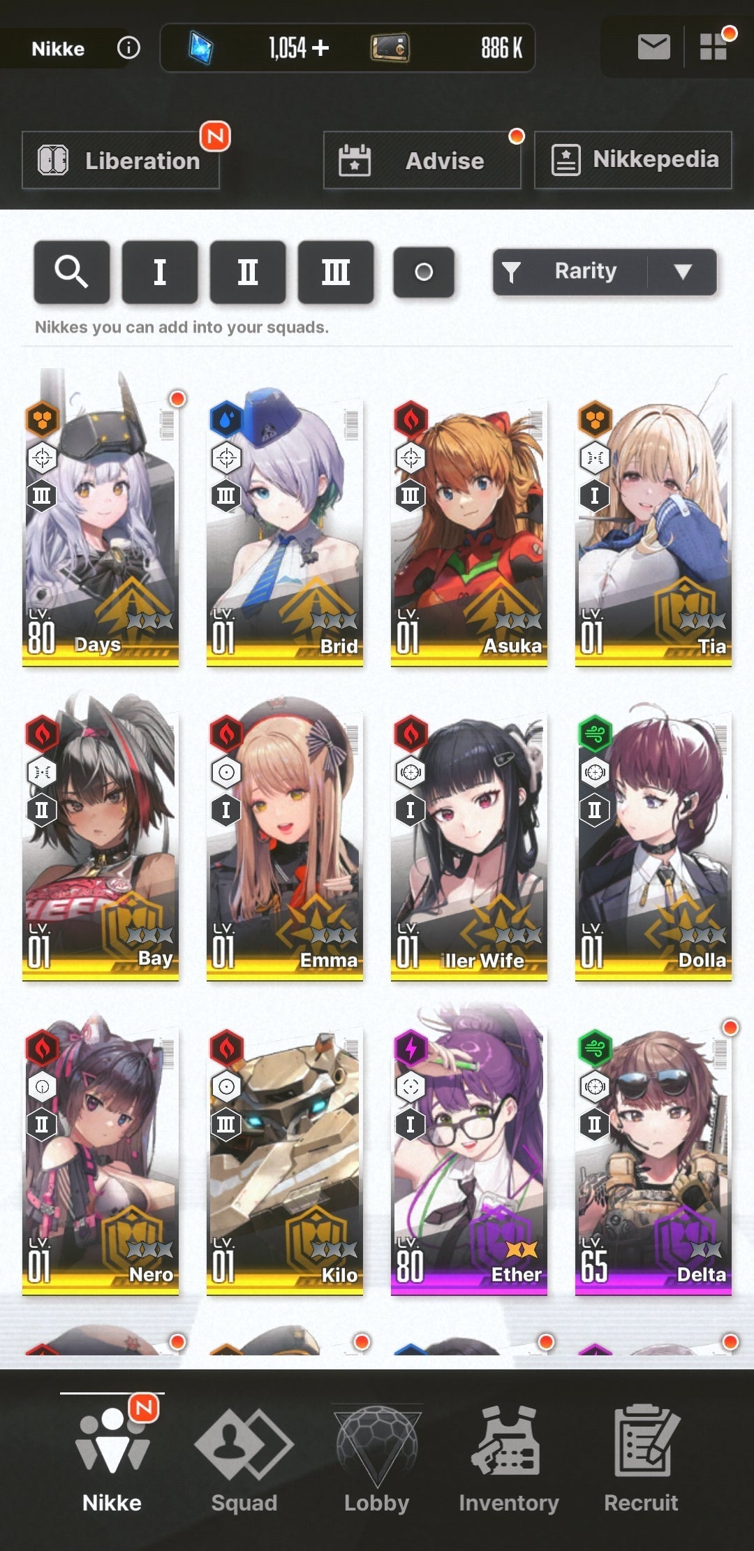 [NA] [INSTANT] NIKKE 10SSR 1Collab Asuka+Skin+Tia+Bay+Killer Wife+Nero++ GODDESS OF VICTORY starter account Evangelion-Mobile Games Starter