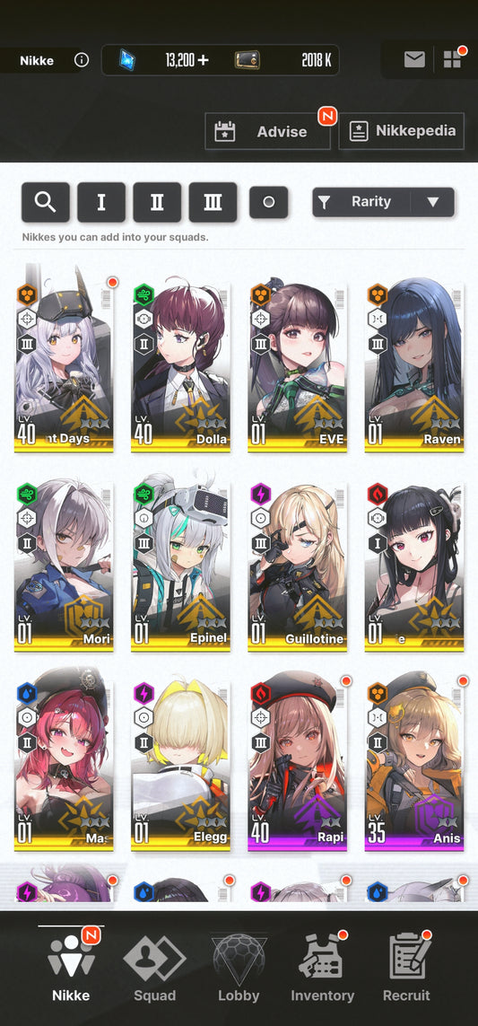 [NA] [INSTANT] NIKKE 10SSR Eve+Raven+Killer Wife+13000 gems+42 recruits GODDESS OF VICTORY Stellar Blade starter account-Mobile Games Starter