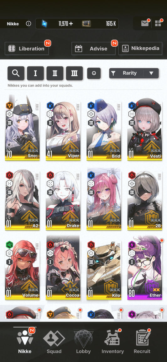 [NA] [INSTANT] NIKKE 11SSR 2B+Skin+A2+Skin+Dorothy: Serendipity+12000gems+ GODDESS OF VICTORY starter account