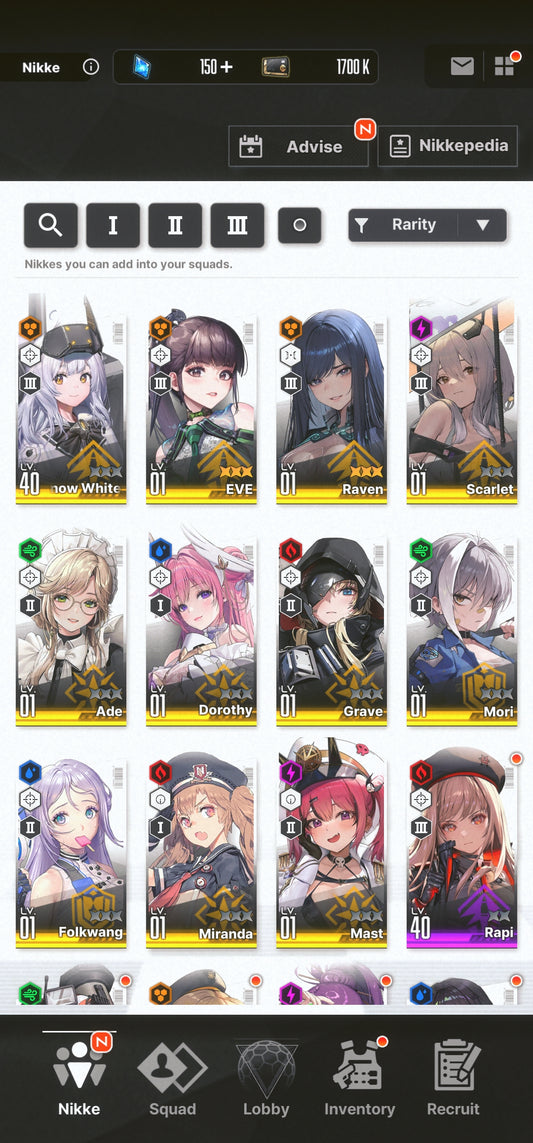 [NA] [INSTANT] NIKKE 11SSR MLB 4X Eve+4X Raven+Scarlet+Dorothy+Grave++ GODDESS OF VICTORY Stellar Blade starter account-Mobile Games Starter
