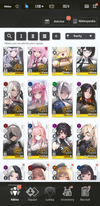 [NA] [INSTANT] NIKKE 13SSR 2B+Skin+A2+Skin+Dorothy: Serendipity+Elegg++ GODDESS OF VICTORY starter account-Mobile Games Starter