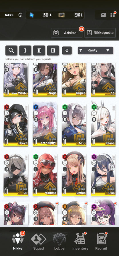 [NA] [INSTANT] NIKKE 13SSR 2B+Skin+A2+Skin+Dorothy: Serendipity+Grave+Blanc+Naga++ GODDESS OF VICTORY starter account-Mobile Games Starter