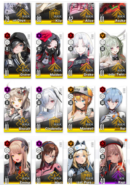 [NA] [INSTANT] NIKKE 15SSR 3Collab Asuka+Rei+Mari+Skin+Cinderella+Grave+Bunny Soda+Alice+Biscuit+Maiden++ GODDESS OF VICTORY starter account Evangelion-Mobile Games Starter