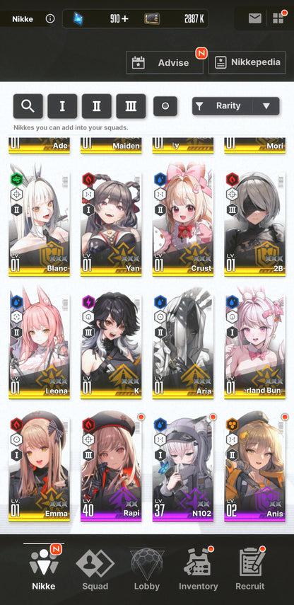 [NA] [INSTANT] NIKKE 17SSR 2B+Skin+A2+Skin+Dorothy: Serendipity+Scarlet Black Shadow+Blanc+Bunny Alice++ GODDESS OF VICTORY starter account-Mobile Games Starter