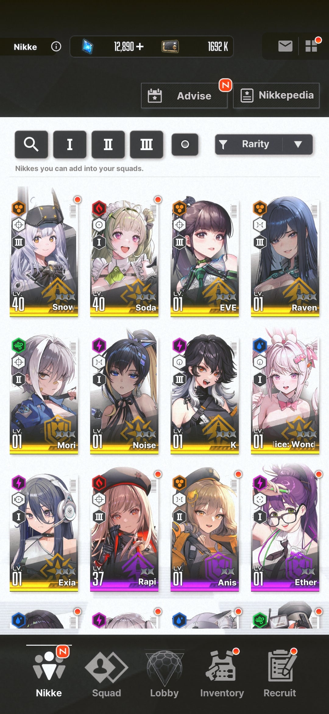 [NA] [INSTANT] NIKKE 9SSR Eve+Raven+K+Bunny Alice+13000 gems GODDESS OF VICTORY Stellar Blade starter account