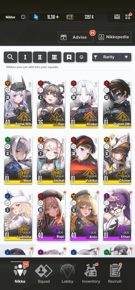 [NA] [INSTANT] NIKKE Makoto + Yukiko + 2 Skins + 16000 Gems + 126 advanced recruit++ GODDESS OF VICTORY Persona starter account-Mobile Games Starter