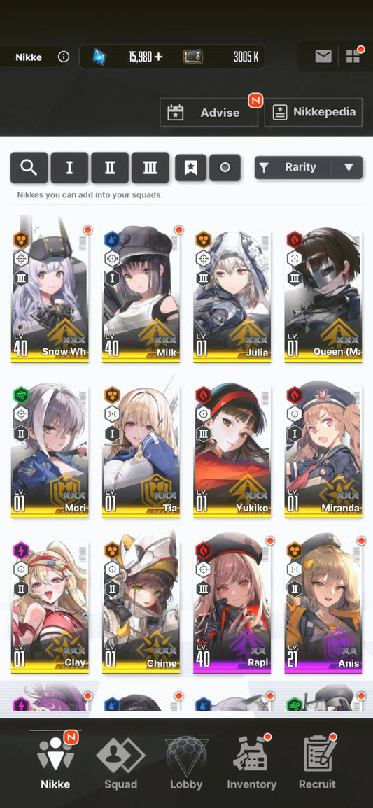 [NA] [INSTANT] NIKKE Makoto + Yukiko + 2 Skins + 16000 Gems + 127 advanced recruit++ GODDESS OF VICTORY Persona starter account-Mobile Games Starter
