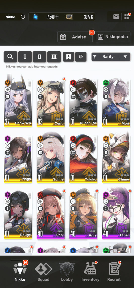 [NA] [INSTANT] NIKKE Makoto + Yukiko + 2 Skins + 16000 Gems + 127 advanced recruit++ GODDESS OF VICTORY Persona starter account-Mobile Games Starter