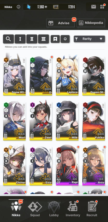 [NA] [INSTANT] NIKKE Makoto + Yukiko + 2 Skins + 16000 Gems + 132 advanced recruit++ GODDESS OF VICTORY Persona starter account-Mobile Games Starter