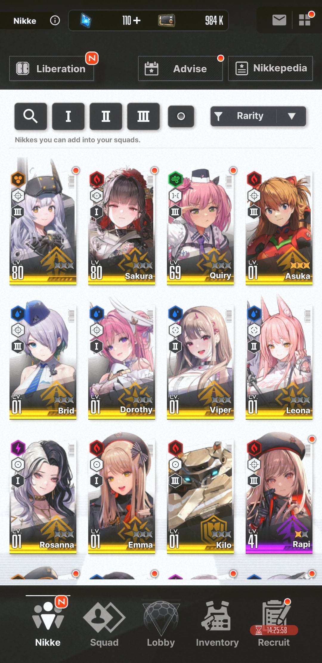 [NA] NIKKE 11SSR MLB 4 Asuka+Skin+Dorothy+Viper+Leona++ GODDESS OF VICTORY starter account Evangelion-Mobile Games Starter