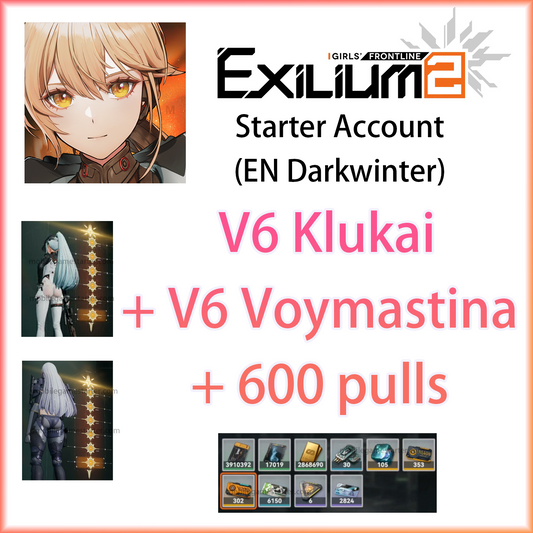 [NA] V6 Voymastina (+Weap) + V6 Klukai + Springfield + 600 Access pulls | GIRLS' FRONTLINE 2: EXILIUM EN Darkwinter Starter Account-Mobile Games Starter