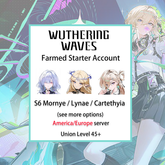 [NA/EU] S6 Mornye / Lynae / Cartethyia / Signature Weapon | Wuthering Waves America Europe LV40+ Farmed Starter Account-Mobile Games Starter
