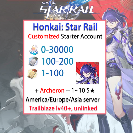 [NA/EU/ASIA] Archeron Honkai: Star Rail Account America Europe Asia Starter/Farmed/Reroll/Endgame