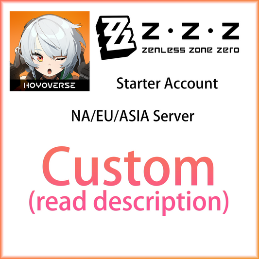 [NA/EU/ASIA] CUSTOM | Zenless Zone Zero ZZZ Starter Account America/Europe/Asia (read description)-Mobile Games Starter
