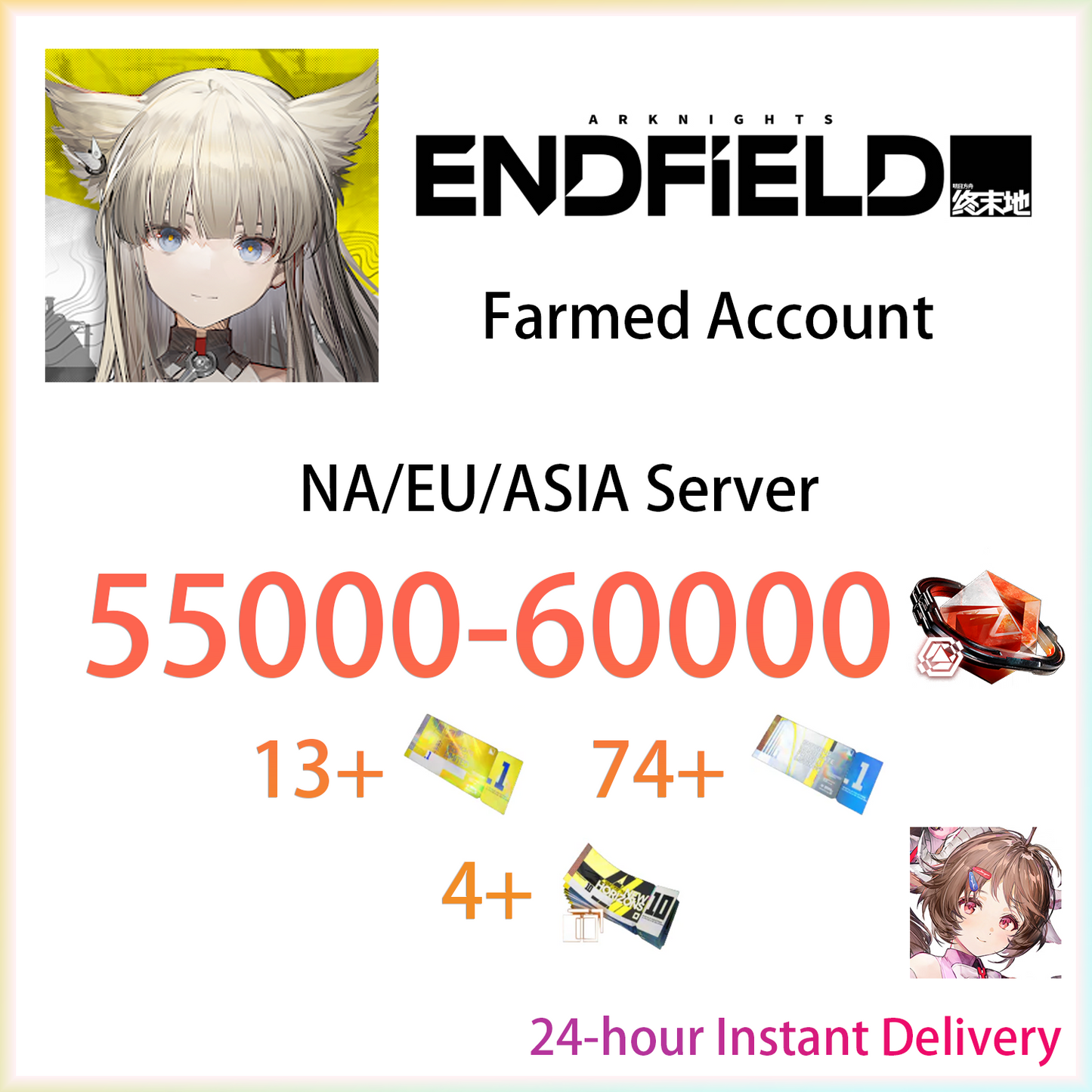 [NA/EU/ASIA] [INSTANT] 57000 Oroberyl + tickets | Arknights: Endfield Starter Farmed Account (see options)-Mobile Games Starter