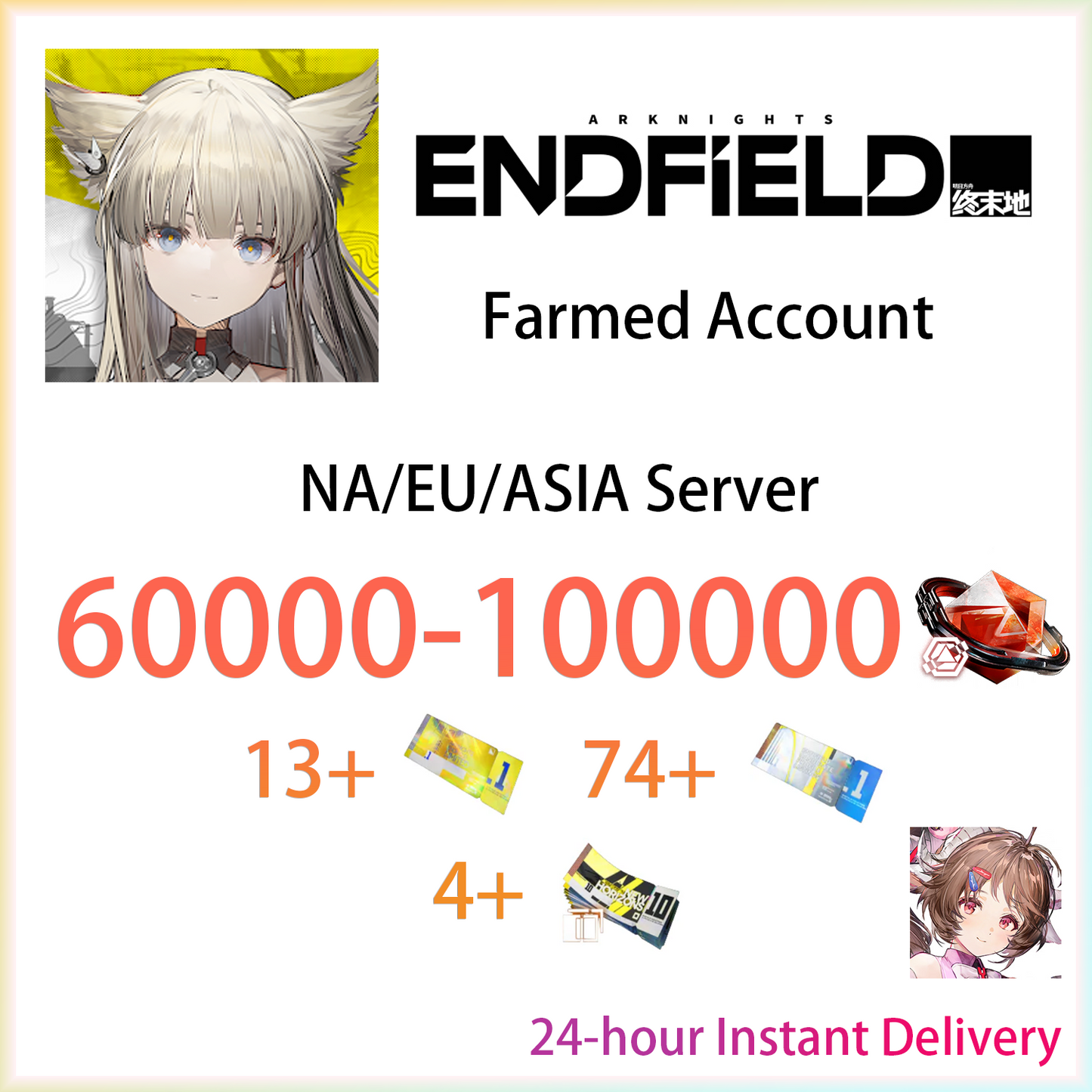 [NA/EU/ASIA] [INSTANT] 84000 Oroberyl + tickets | Arknights: Endfield Starter Farmed Account (see options)-Mobile Games Starter