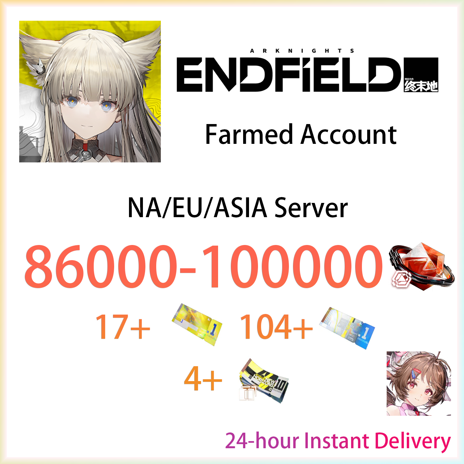 [NA/EU/ASIA] [INSTANT] 86000 Oroberyl + tickets | Arknights: Endfield Starter Farmed Account (see options)-Mobile Games Starter