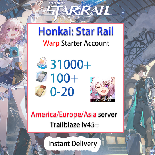 [NA/EU/ASIA][INSTANT] 31000-33000 Stellar Jade Honkai: Star Rail Farmed Starter Account America/Europe/Asia (see options)-Mobile Games Starter